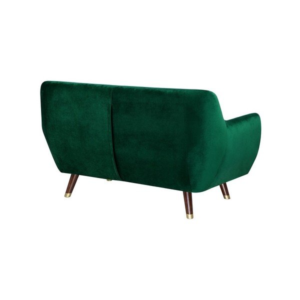 Canapea cu 2 locuri cu tapițerie din catifea Monobeli Willy, verde smarald-image-3