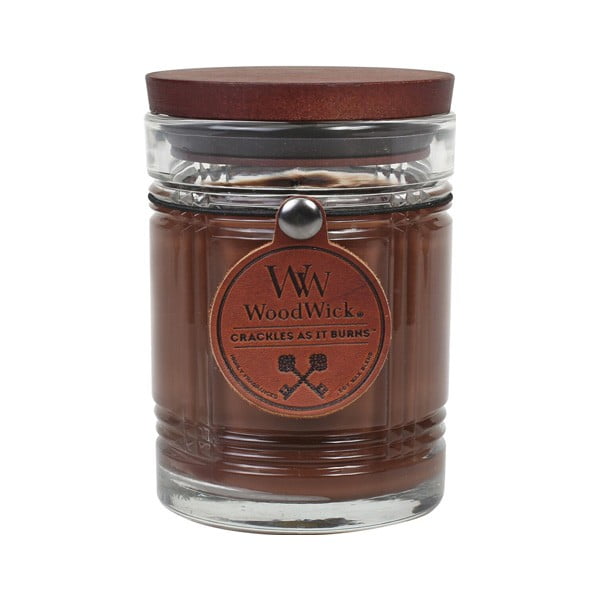 Lumânare parfumată WoodWick Antique, aromă de ceai negru, miere și coniac, 50 ore