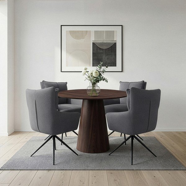 Scaune de dining gri-antracit cu cotiere 2 buc. din material textil Jonas – Støraa-image-3