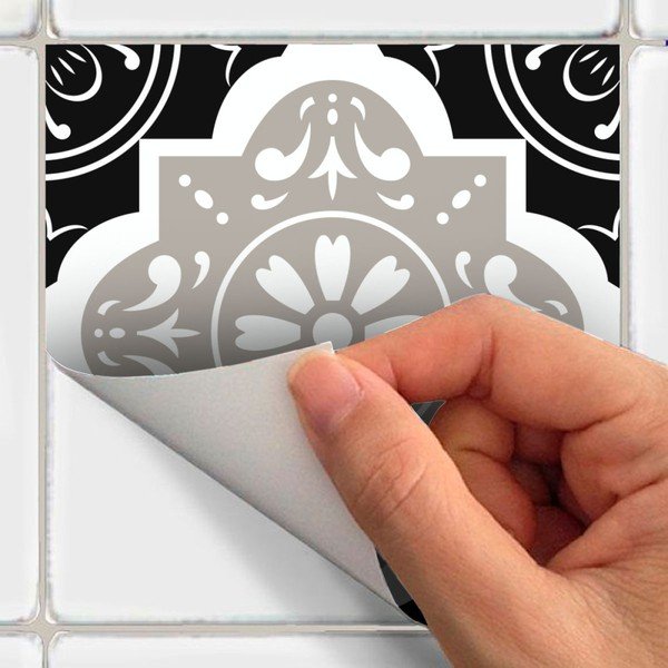 Set 9 autocolante de perete Ambiance Cement Tiles Charltina, 10 x 10 cm-image-3
