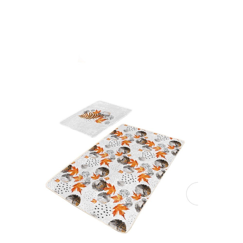 Covorașe de baie albe-portocalii 2 buc. 60x100 cm – Mila Home