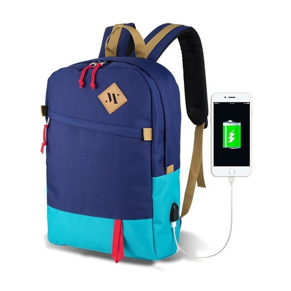 Rucsac cu port USB My Valice FREEDOM Smart Bag, albastru-turcoaz