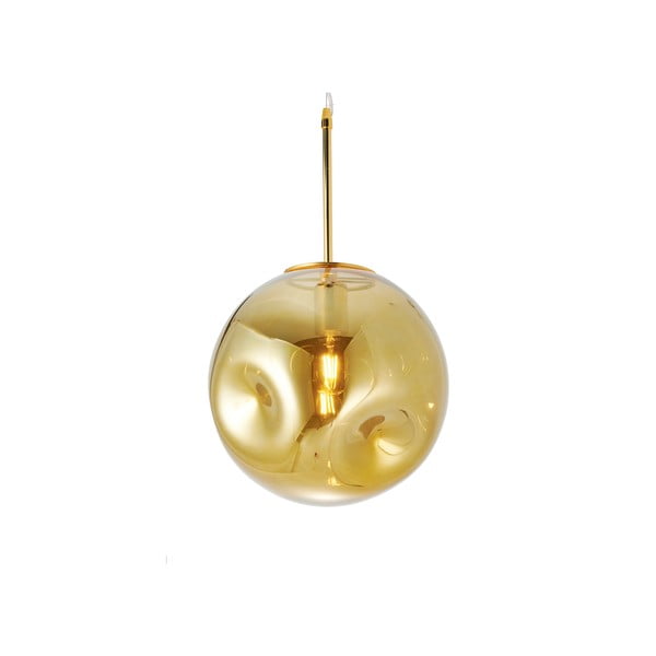 Lustră cu abajur din sticlă suflată Leitmotiv Pendulum, auriu