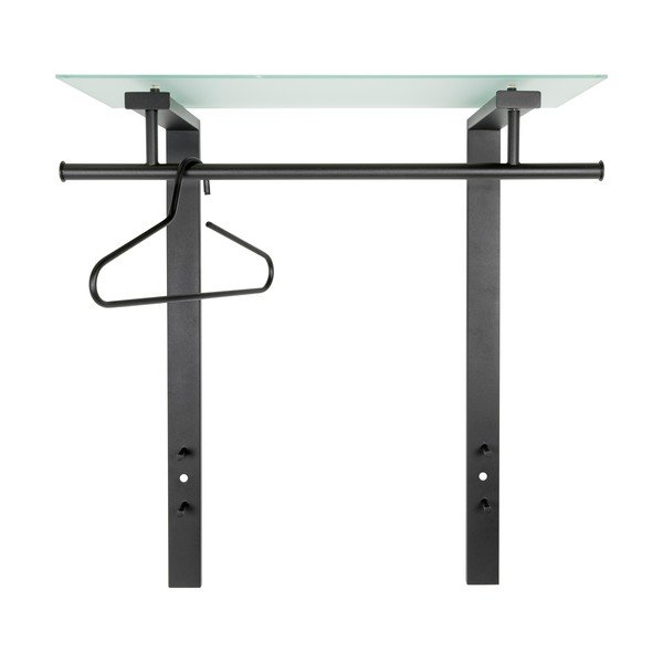 Cuier de perete negru cu raft din metal 80 cm Dutch – Spinder Design-image-2