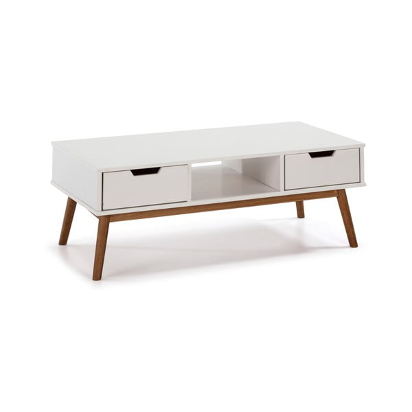 Masă cafea din lemn masiv de pin Marckeric Baku, alb-image-2