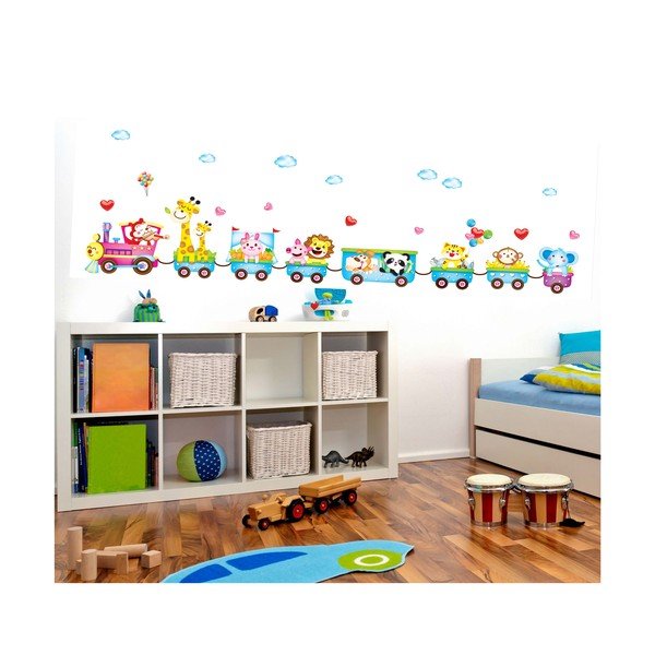 Autocolant pentru perete Ambiance Train With Animals-image-1