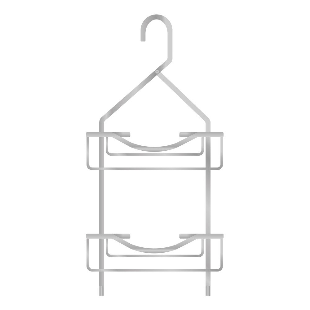 Raft pentru baie argintiu lucios de agățat din aluminiu Filaire Aluminium – douceur d'intérieur