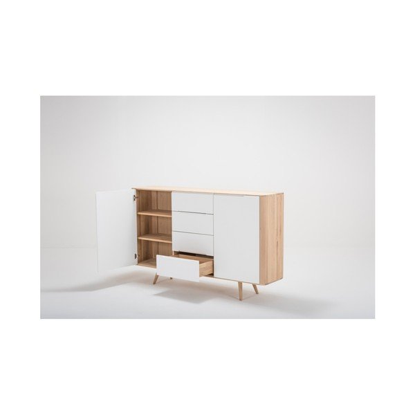 Comodă din lemn de stejar Gazzda Ena Two, 180 x 110 cm-image-1