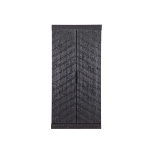 Dulap din lemn de pin De Eekhoorn Fishbone, negru-image-1