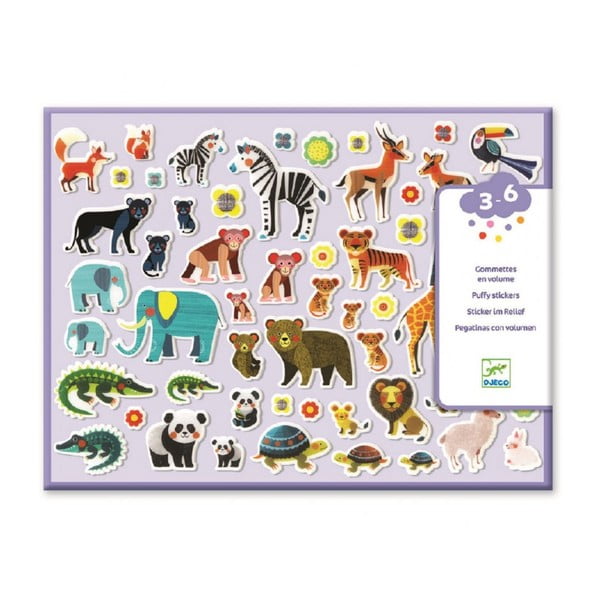 Set stickere din plastic Djeco „Familii de animale”