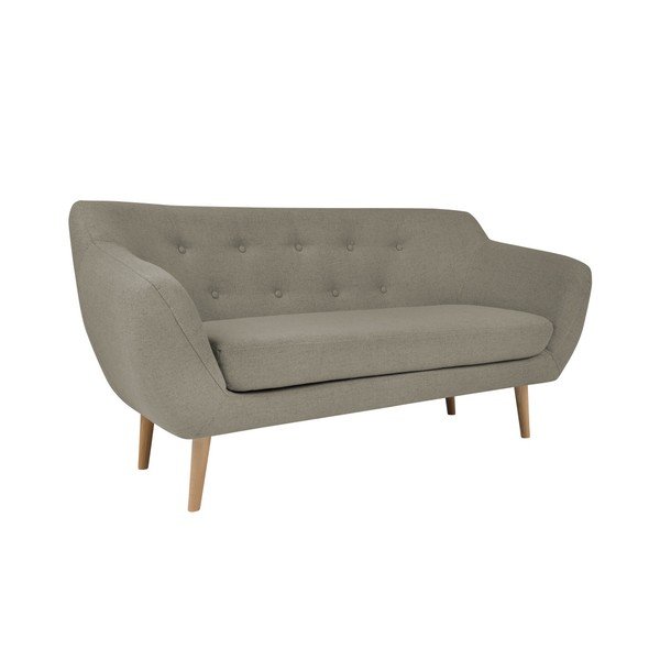 Canapea cu 2 locuri și picioare de culoare deschisă Mazzini Sofas Sicile, maro-image-2