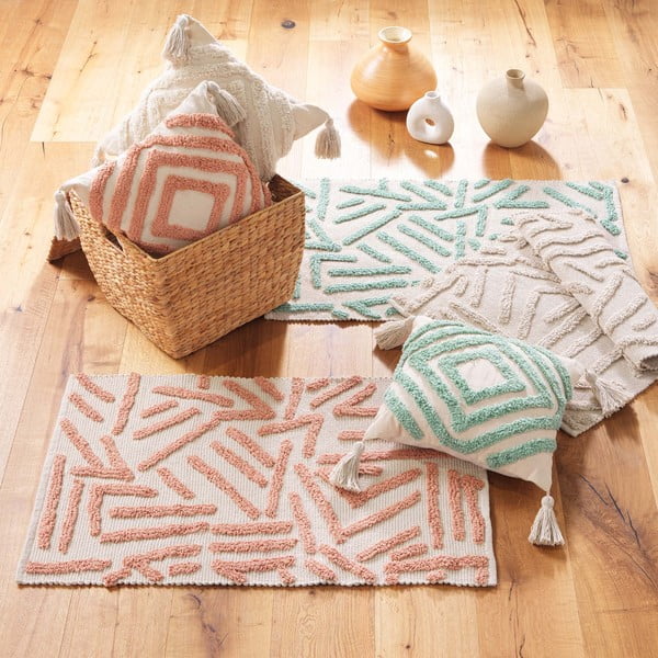 Covor verde mentă-crem lavabil 60x90 cm Athena – douceur d'intérieur-image-2