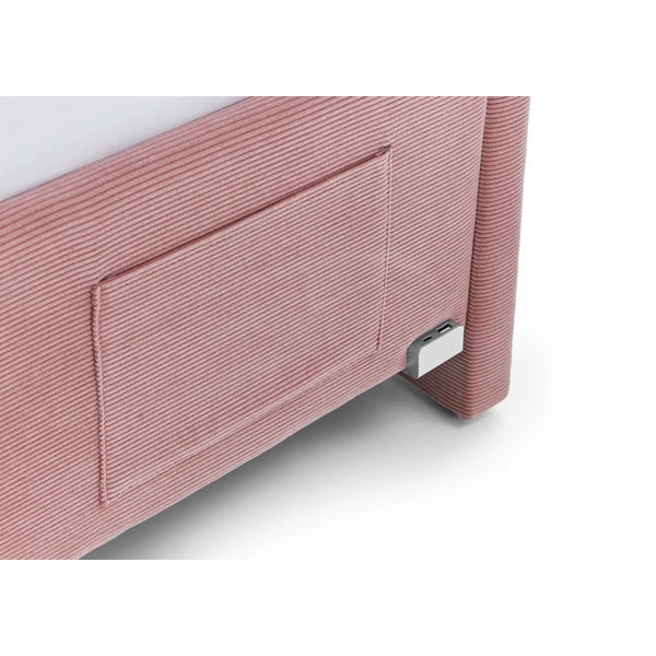 Pat pentru copii  roz pe colț tapițat fără somieră 140x200 cm Cool – Meise Möbel-image-4