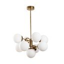 Lustră albă/alămie cu abajur din sticlă ø 70 cm Mudoni – Opviq lights