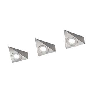 Aplică de perete argintie LED din metal (lungime 11 cm) Ecco – Trio