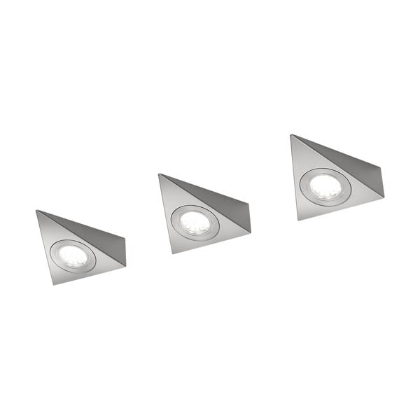 Aplică de perete argintie LED din metal (lungime 11 cm) Ecco – Trio