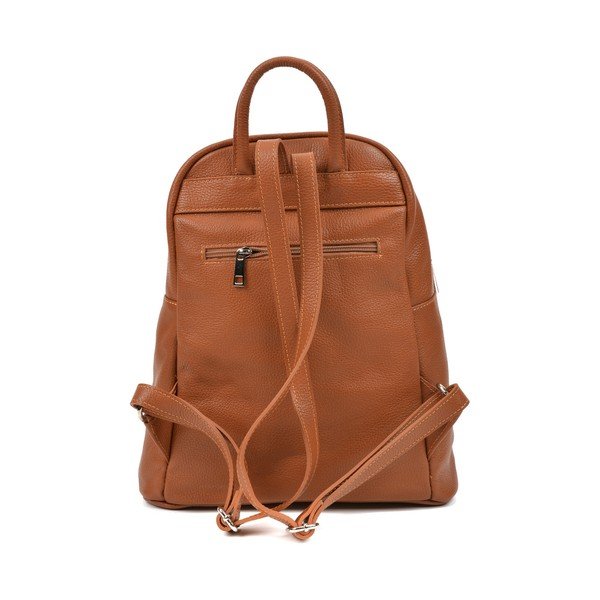 Rucsac din piele Carla Ferreri, 37 x 32 cm, maro-image-3