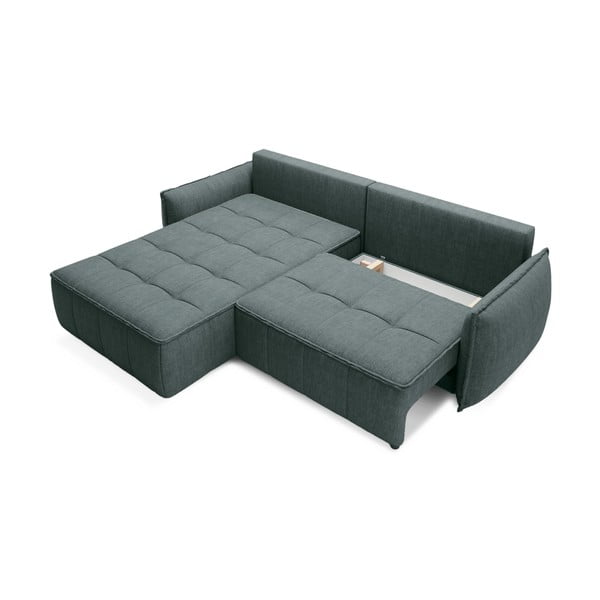 Colțar verde extensibil/cu spațiu de depozitare cu tapițerie din catifea (cu colț pe partea stângă/cu șezlong) Campo – ELTAP-image-2