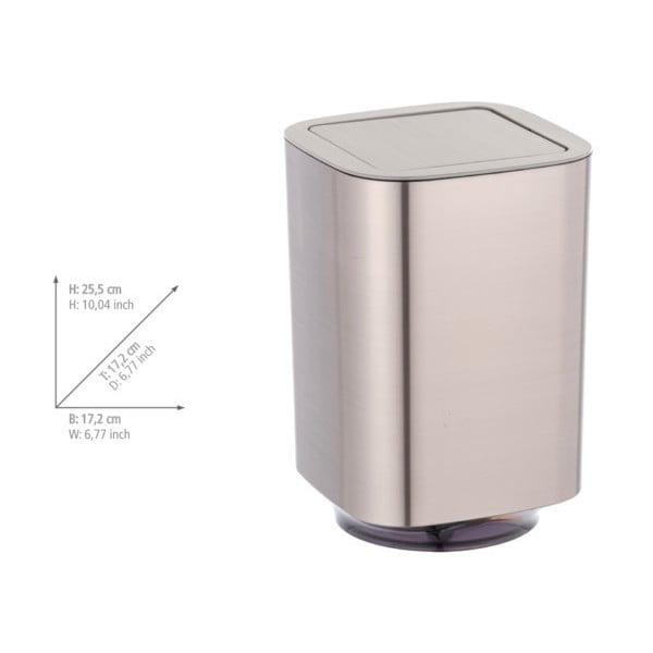 Coș de gunoi argintiu lucios din plastic 5,5 l Auron – Wenko-image-2
