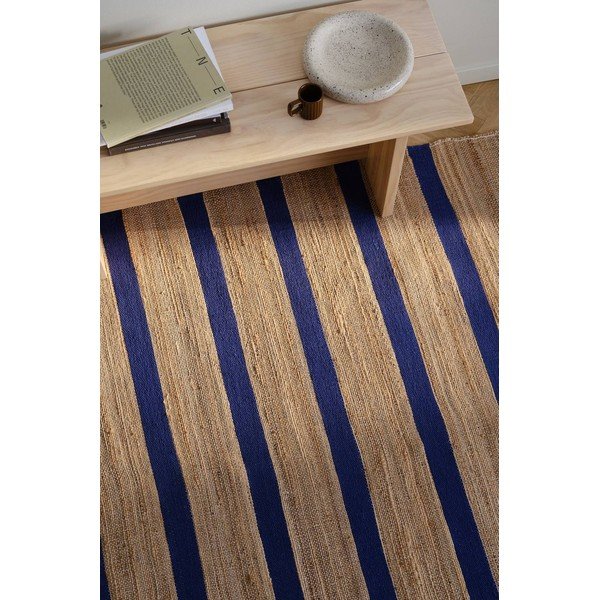 Covor albastru/în culoare naturală țesut manual din amestec de iută 160x230 cm Otti – Jotex-image-1