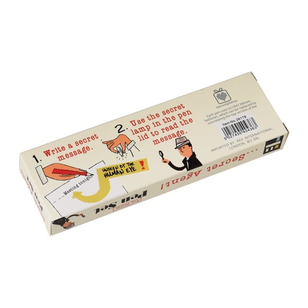 Set 2 pixuri de spionaj cu cerneală invizibilă și lumină UV Rex London Secret Agent-image-2