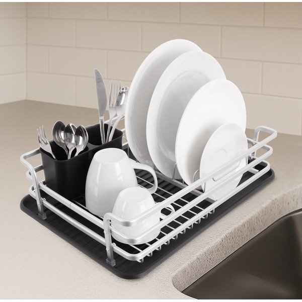 Scurgător de vase alb-negru din metal 43x32 cm Deluxe – Orion-image-1