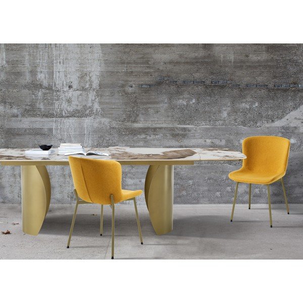 Scaune de dining galben-ocru 2 buc. Snug – Tomasucci-image-1