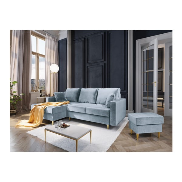 Puf Mazzini Sofas Muguet, 60 x 45 cm, albastru deschis-image-3