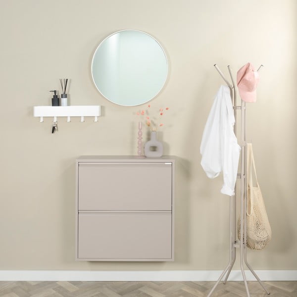 Pantofar taupe cu deschidere înclinată din metal 75x77,5x22,5 cm Billy – Spinder Design-image-4