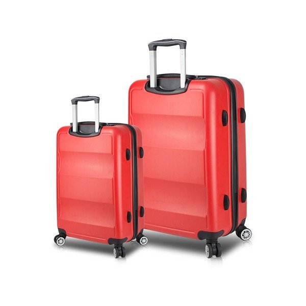 Set 2 valize cu roți și port USB My Valice LASSO Cabin & Large, roșu