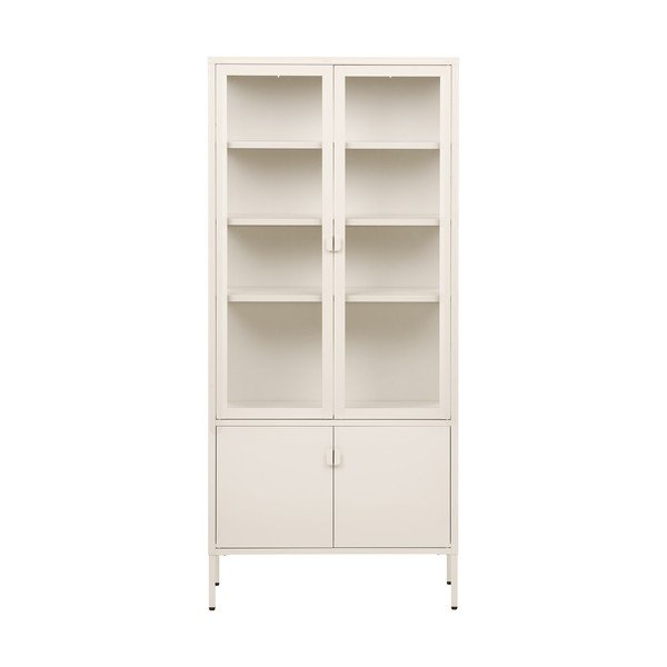 Vitrină crem din oțel 80x180x35 cm Brisbane – House Nordic-image-4