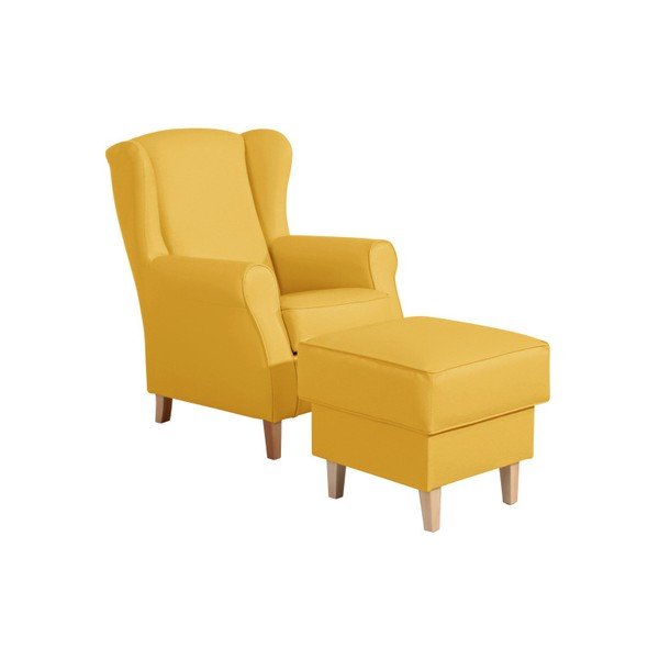 Taburet Max Winzer Lorris Leather Corn, galben-image-1