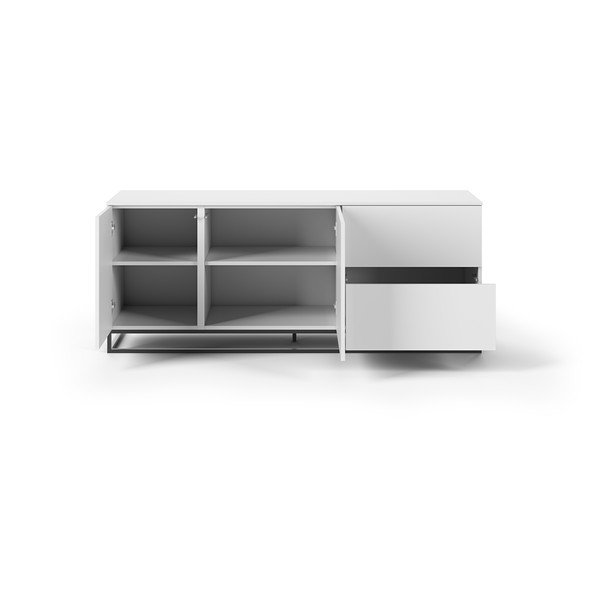 Comodă cu picioare metalice negre TemaHome Join, alb-image-4