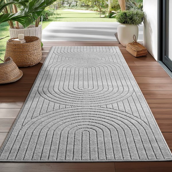 Covor tip traversă pentru interior și exterior gri 80x250 cm Nova 1201 – Ayyildiz Carpets-image-1