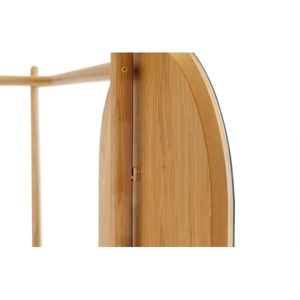 Cuier din lemn de stejar, cu oglindă Woodman Tripod-image-4