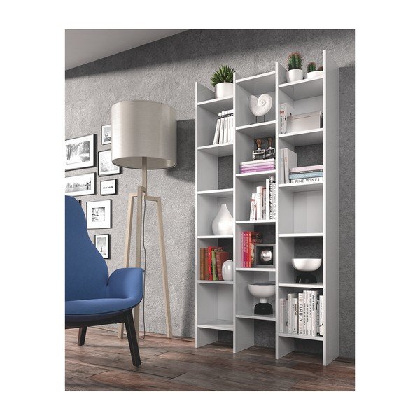 Bibliotecă Evergreen House Una, alb-image-1