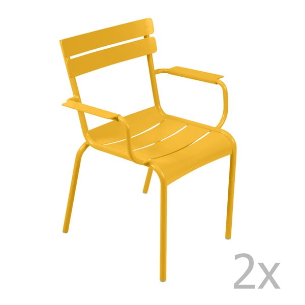 Set 2 scaune cu mânere Fermob Luxembourg, galben