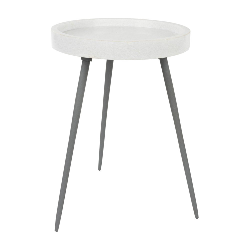 Măsuță auxiliară rotundă cu blat din marmură ø 33 cm Karrara – White Label