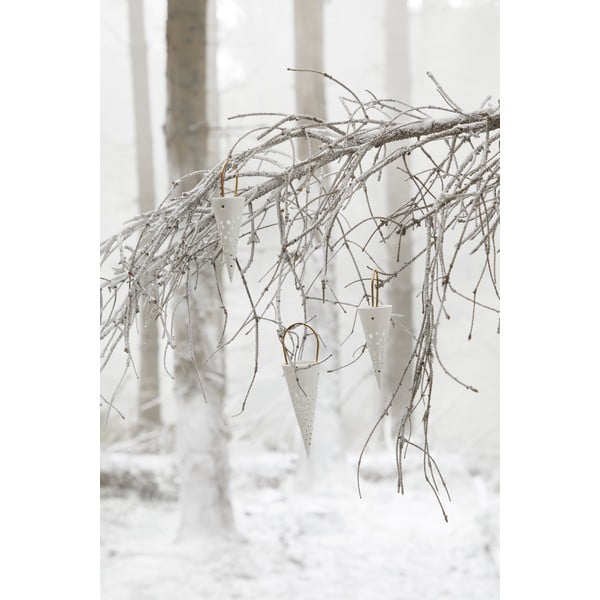 Decorațiune suspendată din ceramică Kähler Design Cone, înălțime 14,5 cm, alb-image-1