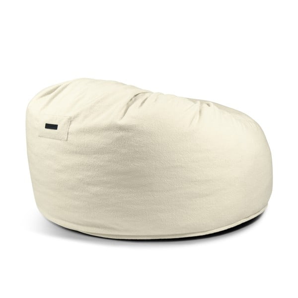 Fotoliu bean bag gri deschis cu tapițerie din țesătură bouclé Om 135 – SLOWDOWN-image-4