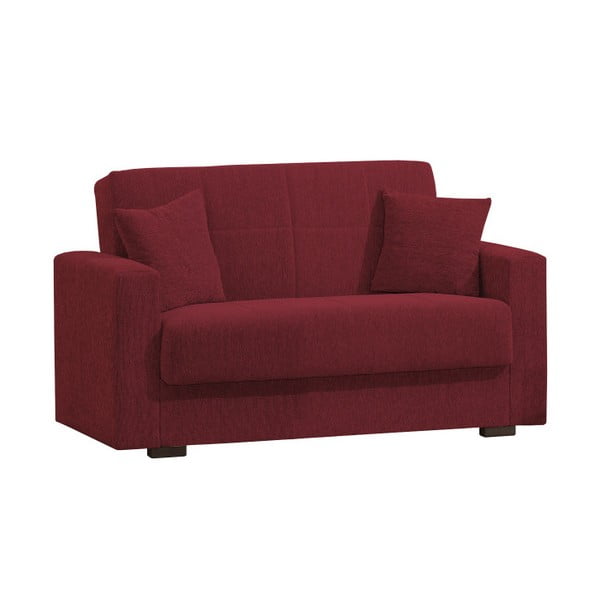 Canapea extensibilă de 2 persoane cu spațiu de depozitare, Esidra Relax, roșu