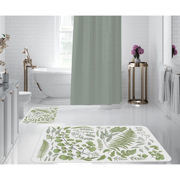 Set covorașe  de baie albe/verde 2 buc.  – Oyo Concept-image-1
