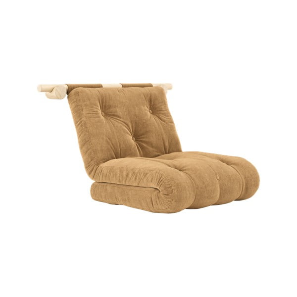 Fotoliu maro deschis cu tapițerie din catifea reiată Hooked – Karup Design