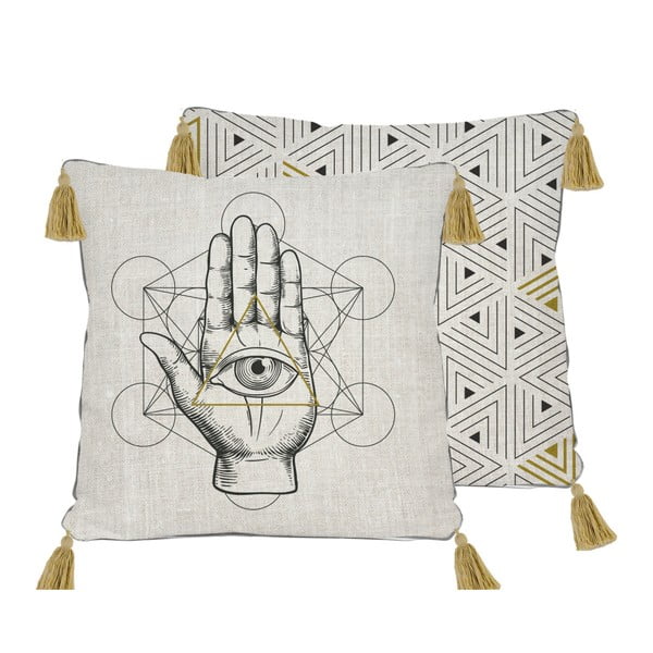 Față de pernă reversibilă Madre Selva Symbolic Hand, 45 x 45 cm-image-2