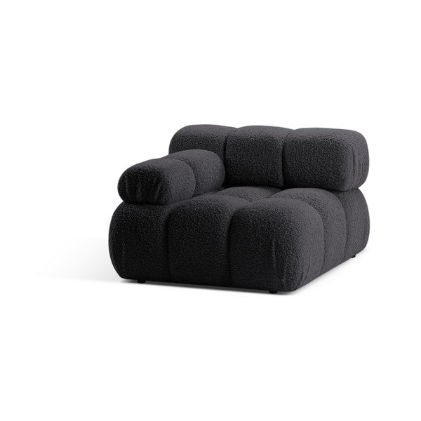 Modul pentru canapea modulară gri antracit cu tapițerie din țesătură bouclé (cu colț pe partea stângă ) Bellis – Micadoni Home-image-3