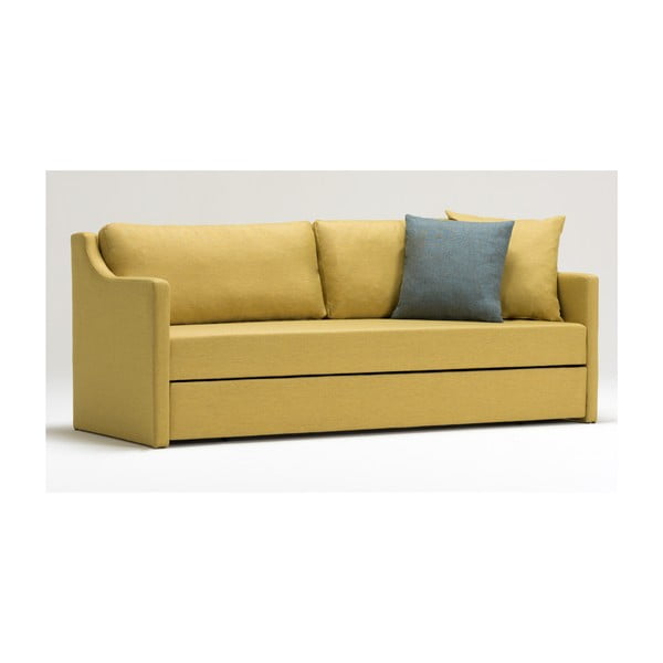 Canapea extensibilă cu 3 locuri Balcab Home Doty, galben