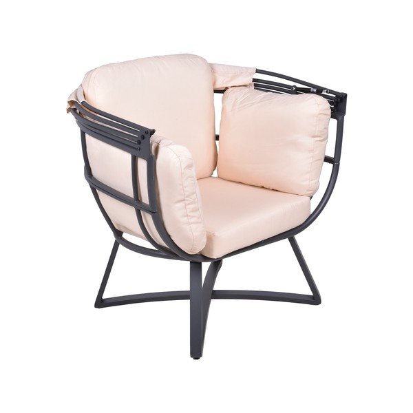 Fotoliu de grădină bej din metal Delos – Garden Pleasure-image-1