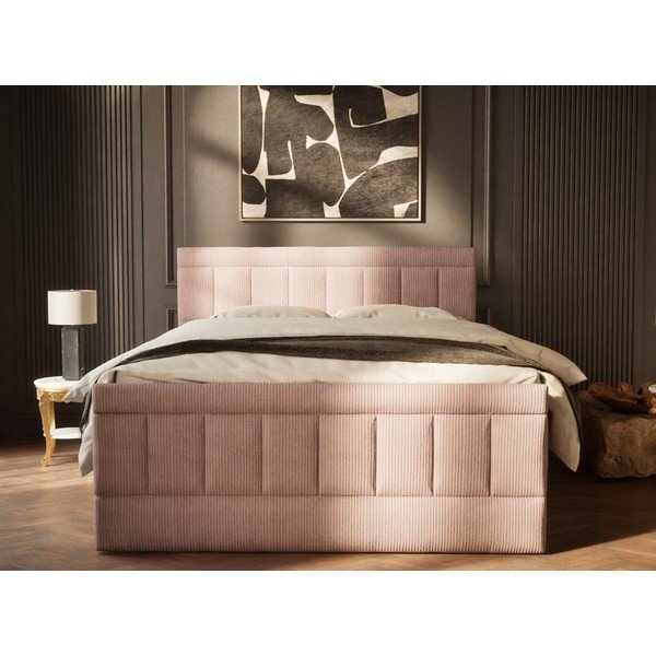 Pat boxspring mov cu spațiu de depozitare 160x200 cm Caya – Maison de Rêve-image-4