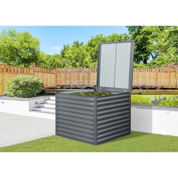 Coș pentru compost gri închis 820 l Premium – Rojaplast-image-1