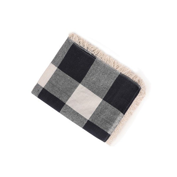 Pătură din bumbac EnLora Home Dama Dark Blue, 160 x 220 cm-image-3